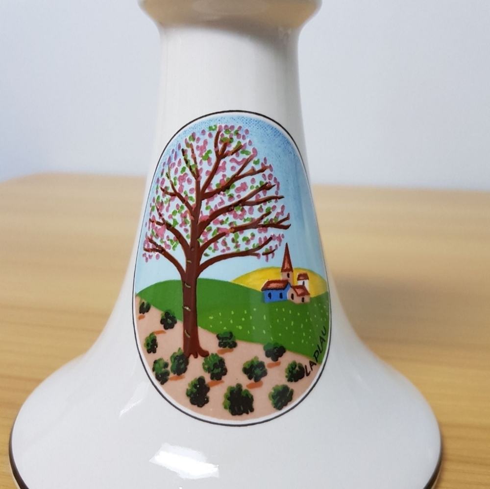 Villeroy & Boch Candle Stick Holders Taper Luxembourg Porcelain Naif Tree Scene - Picture 2 of 8
